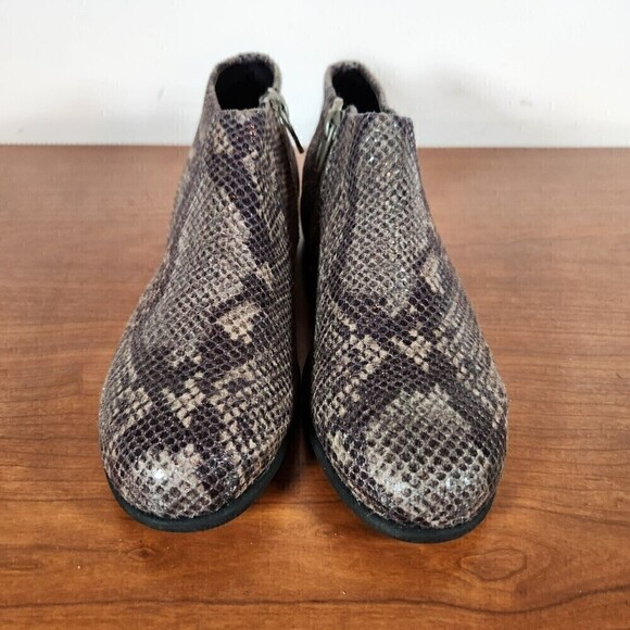 Aerosoles Womens Sophia Black Snake Print Round Toe Ankle Booties Size 6 - Picture 3 of 11